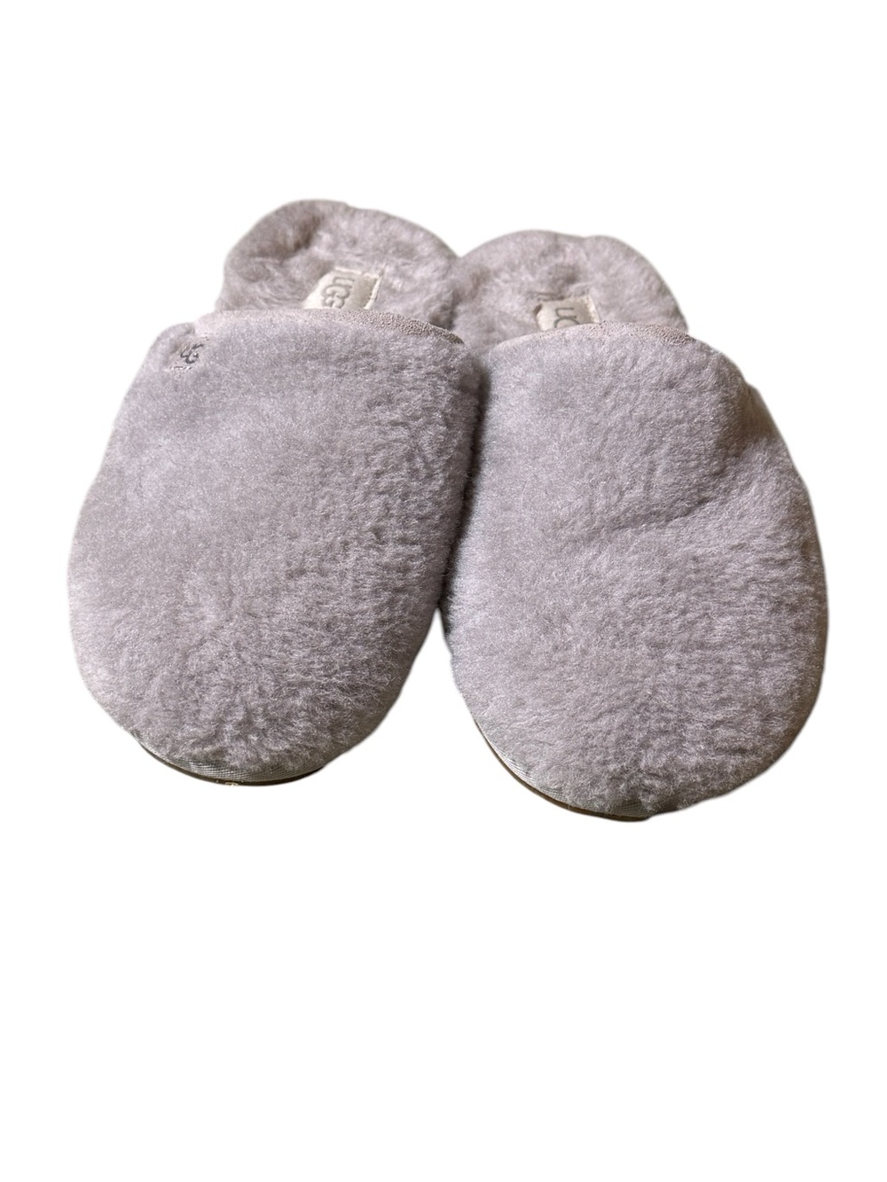 UGG Fluffette Gray Slipper Womens Sz 8 Shearling Wool Slip On House Shoes - Picture 2 of 9